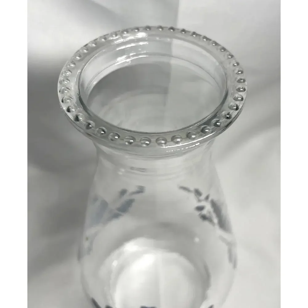 Corelle Blue Hearts Sponge Glass Hurricane Chimney Shade 3" Fitter - Picture 3 of 5